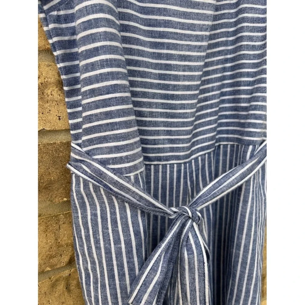 beachlunchlounge Collection Blue White Striped Wide Leg Jumpsuit Women's‎ XS